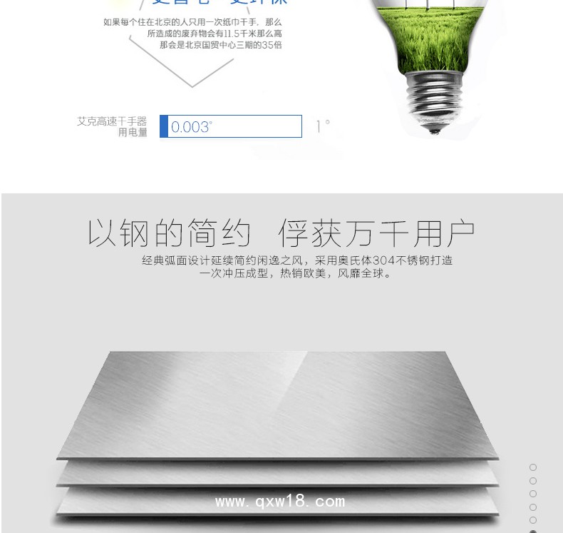 AIKE艾克高速干手器  不銹鋼干手機(jī)AK2800圖片七