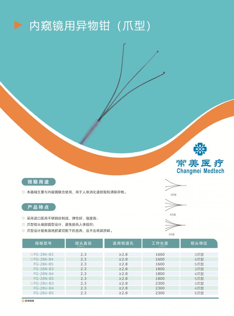內(nèi)窺鏡用異物鉗