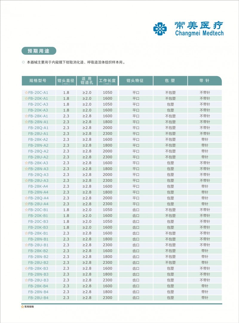 一次性內(nèi)鏡用軟管式活組織取樣鉗
