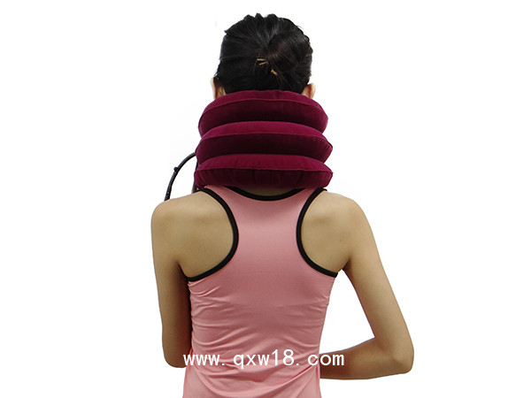 全絨布充氣頸托 頸部拉伸器 廠家供應(yīng) 充氣式頸椎牽引器