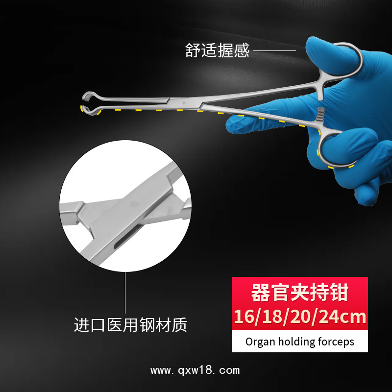 德國(guó)不銹鋼制成器官夾持鉗 基礎(chǔ)外科夾持鉗 無損傷夾持鉗醫(yī)用鉗