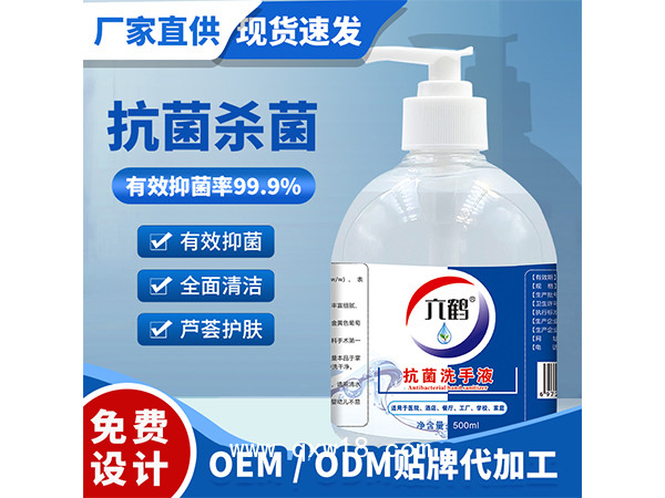 六鶴廠家批發(fā)500ml消毒酒精抗菌洗手液