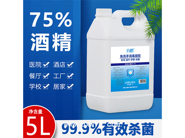 大桶免洗洗手液75%酒精5L桶蘆薈消毒免洗凝膠外科