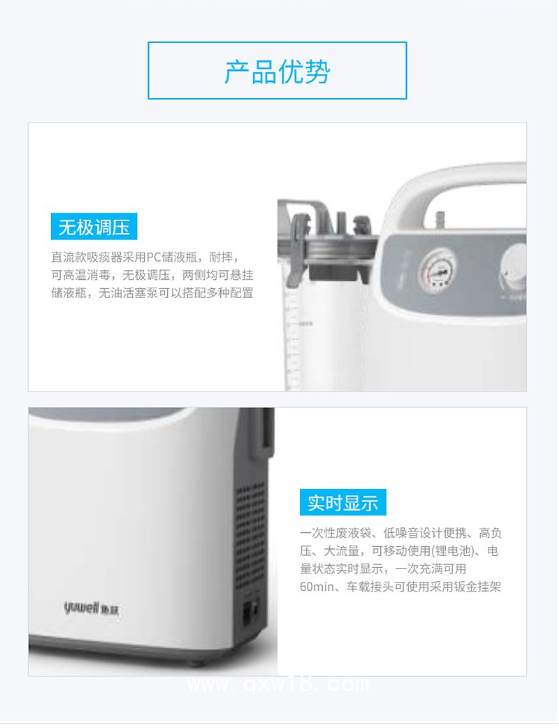 魚(yú)躍 yuwell 便攜式吸痰器 7E-G1